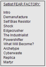 Setlist Fear Factory