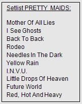 Setlist Pretty Maids