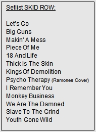 Setlist Skid Row