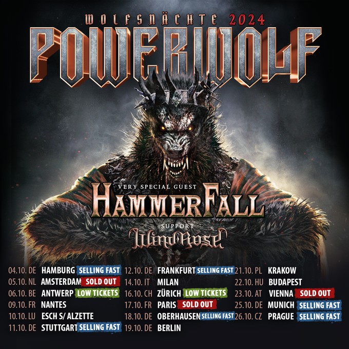 POWERWOLF: Wolfsnächte-Tour 2024 